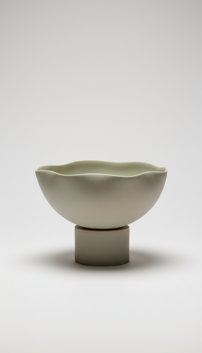 Cuenco escultórico celadón bruma
