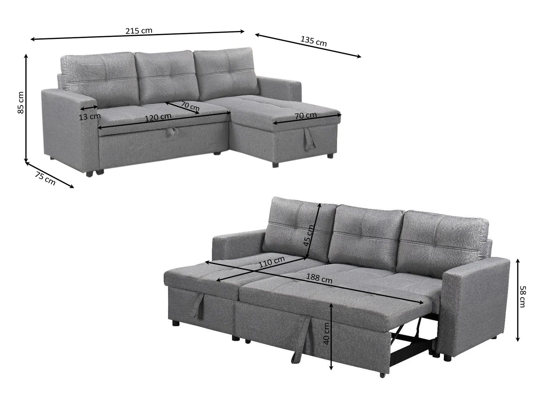Sofa Cama Chaise longue Pau